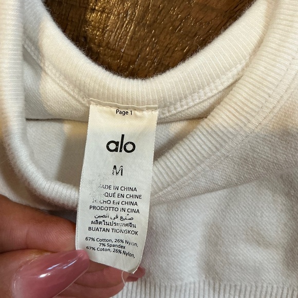 Alo Yoga Ribbed Scoop Neck Bra Top White Women’s Medium - Picture 5 of 7
